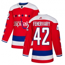 Men's Adidas Washington Capitals #42 Martin Fehervary Authentic Red Alternate NHL Jersey