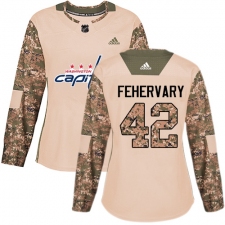 Women's Adidas Washington Capitals #42 Martin Fehervary Authentic Camo Veterans Day Practice NHL Jersey