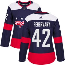 Women's Adidas Washington Capitals #42 Martin Fehervary Authentic Navy Blue 2018 Stadium Series NHL Jersey