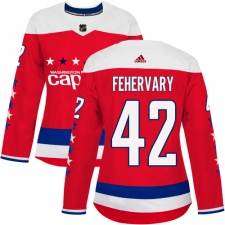 Women's Adidas Washington Capitals #42 Martin Fehervary Authentic Red Alternate NHL Jersey