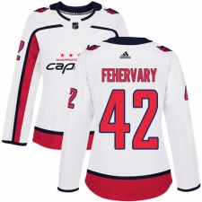 Women's Adidas Washington Capitals #42 Martin Fehervary Authentic White Away NHL Jersey