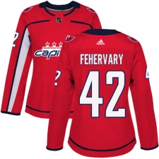 Women's Adidas Washington Capitals #42 Martin Fehervary Premier Red Home NHL Jersey