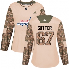 Women's Adidas Washington Capitals #67 Riley Sutter Authentic Camo Veterans Day Practice NHL Jersey