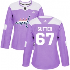 Women's Adidas Washington Capitals #67 Riley Sutter Authentic Purple Fights Cancer Practice NHL Jersey