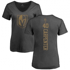 NHL Women's Adidas Vegas Golden Knights #40 Ryan Carpenter Charcoal One Color Backer T-Shirt
