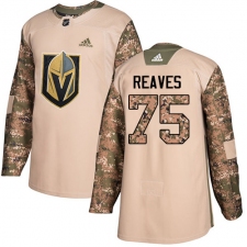 Men's Adidas Vegas Golden Knights #75 Ryan Reaves Authentic Camo Veterans Day Practice NHL Jersey