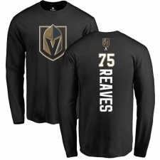 NHL Adidas Vegas Golden Knights #75 Ryan Reaves Black Backer Long Sleeve T-Shirt