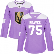Women's Adidas Vegas Golden Knights #75 Ryan Reaves Authentic Purple Fights Cancer Practice NHL Jersey