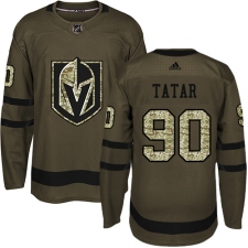 Men's Adidas Vegas Golden Knights #90 Tomas Tatar Authentic Green Salute to Service NHL Jersey