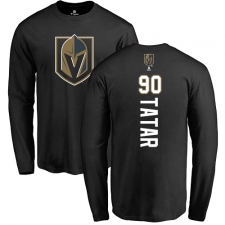 NHL Adidas Vegas Golden Knights #90 Tomas Tatar Black Backer Long Sleeve T-Shirt
