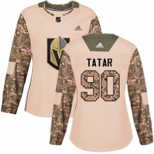 Women's Adidas Vegas Golden Knights #90 Tomas Tatar Authentic Camo Veterans Day Practice NHL Jersey