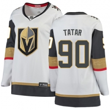 Women's Vegas Golden Knights #90 Tomas Tatar Authentic White Away Fanatics Branded Breakaway NHL Jersey