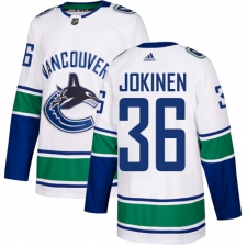 Men's Adidas Vancouver Canucks #36 Jussi Jokinen Authentic White Away NHL Jersey
