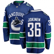 Men's Vancouver Canucks #36 Jussi Jokinen Fanatics Branded Blue Home Breakaway NHL Jersey