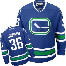 Youth Reebok Vancouver Canucks #36 Jussi Jokinen Authentic Royal Blue Third NHL Jersey