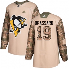 Men's Adidas Pittsburgh Penguins #19 Derick Brassard Authentic Camo Veterans Day Practice NHL Jersey