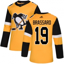 Men's Adidas Pittsburgh Penguins #19 Derick Brassard Premier Gold Alternate NHL Jersey