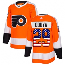 Men's Adidas Philadelphia Flyers #29 Johnny Oduya Authentic Orange USA Flag Fashion NHL Jersey