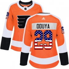 Women's Adidas Philadelphia Flyers #29 Johnny Oduya Authentic Orange USA Flag Fashion NHL Jersey