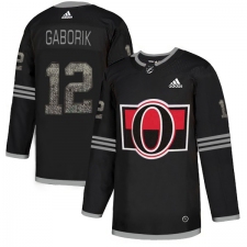 Men's Adidas Ottawa Senators #12 Marian Gaborik Black_1 Authentic Classic Stitched NHL Jersey