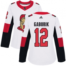 Women's Adidas Ottawa Senators #12 Marian Gaborik Authentic White Away NHL Jersey