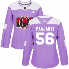 Women's Adidas Ottawa Senators #56 Magnus Paajarvi Authentic Purple Fights Cancer Practice NHL Jersey