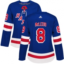 Women's Adidas New York Rangers #8 Cody McLeod Authentic Royal Blue Home NHL Jersey