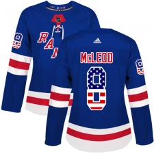Women's Adidas New York Rangers #8 Cody McLeod Authentic Royal Blue USA Flag Fashion NHL Jersey