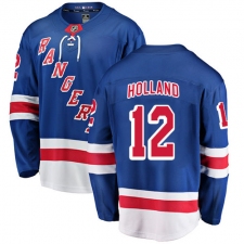 Men's New York Rangers #12 Peter Holland Fanatics Branded Royal Blue Home Breakaway NHL Jersey