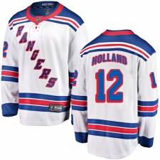 Men's New York Rangers #12 Peter Holland Fanatics Branded White Away Breakaway NHL Jersey