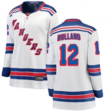 Women's New York Rangers #12 Peter Holland Fanatics Branded White Away Breakaway NHL Jersey