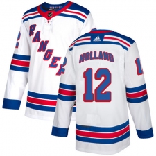 Youth Adidas New York Rangers #12 Peter Holland Authentic White Away NHL Jersey
