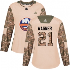 Women's Adidas New York Islanders #21 Chris Wagner Authentic Camo Veterans Day Practice NHL Jersey