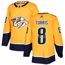 Men's Adidas Nashville Predators #8 Kyle Turris Authentic Gold Home NHL Jersey