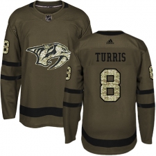 Men's Adidas Nashville Predators #8 Kyle Turris Authentic Green Salute to Service NHL Jersey