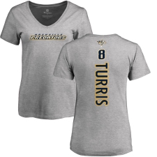 NHL Women's Adidas Nashville Predators #8 Kyle Turris Ash Backer T-Shirt