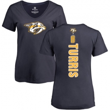 NHL Women's Adidas Nashville Predators #8 Kyle Turris Navy Blue Backer T-Shirt