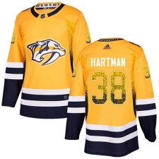 Men's Adidas Nashville Predators #38 Ryan Hartman Authentic Gold Drift Fashion NHL Jersey