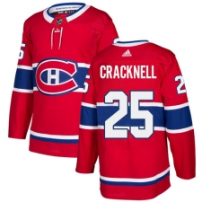 Men's Adidas Montreal Canadiens #25 Adam Cracknell Authentic Red Home NHL Jersey