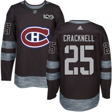 Men's Adidas Montreal Canadiens #25 Adam Cracknell Premier Black 1917-2017 100th Anniversary NHL Jersey
