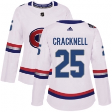 Women's Adidas Montreal Canadiens #25 Adam Cracknell Authentic White 2017 100 Classic NHL Jersey
