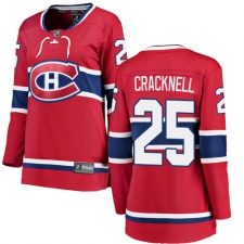 Women's Montreal Canadiens #25 Adam Cracknell Authentic Red Home Fanatics Branded Breakaway NHL Jersey