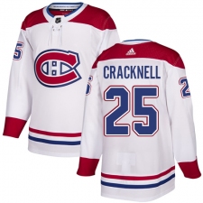Youth Adidas Montreal Canadiens #25 Adam Cracknell Authentic White Away NHL Jersey