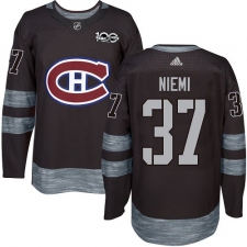 Men's Adidas Montreal Canadiens #37 Antti Niemi Premier Black 1917-2017 100th Anniversary NHL Jersey