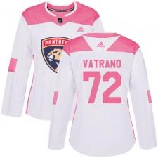 Women's Adidas Florida Panthers #72 Frank Vatrano Authentic White Pink Fashion NHL Jersey