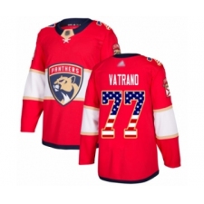 Youth Florida Panthers #77 Frank Vatrano Authentic Red USA Flag Fashion Hockey Jersey