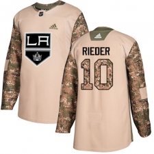 Men's Adidas Los Angeles Kings #10 Tobias Rieder Authentic Camo Veterans Day Practice NHL Jersey