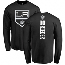 NHL Adidas Los Angeles Kings #10 Tobias Rieder Black Backer Long Sleeve T-Shirt
