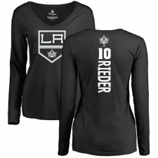 NHL Women's Adidas Los Angeles Kings #10 Tobias Rieder Black Backer Long Sleeve T-Shirt