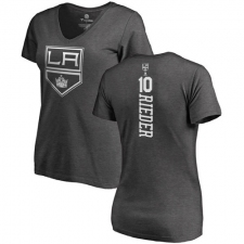 NHL Women's Adidas Los Angeles Kings #10 Tobias Rieder Charcoal One Color Backer T-Shirt